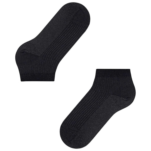Falke Black Shiny Rib Sneaker Socks