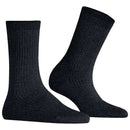 Falke Black Shiny Rib Socks