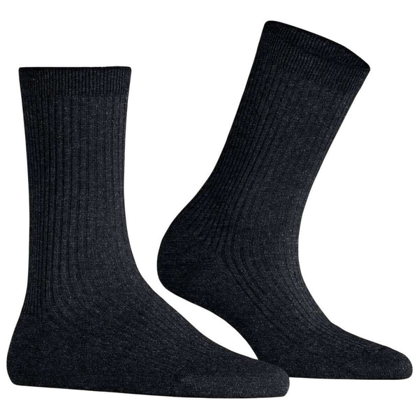 Falke Black Shiny Rib Socks