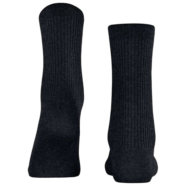 Falke Black Shiny Rib Socks