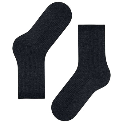 Falke Black Shiny Rib Socks