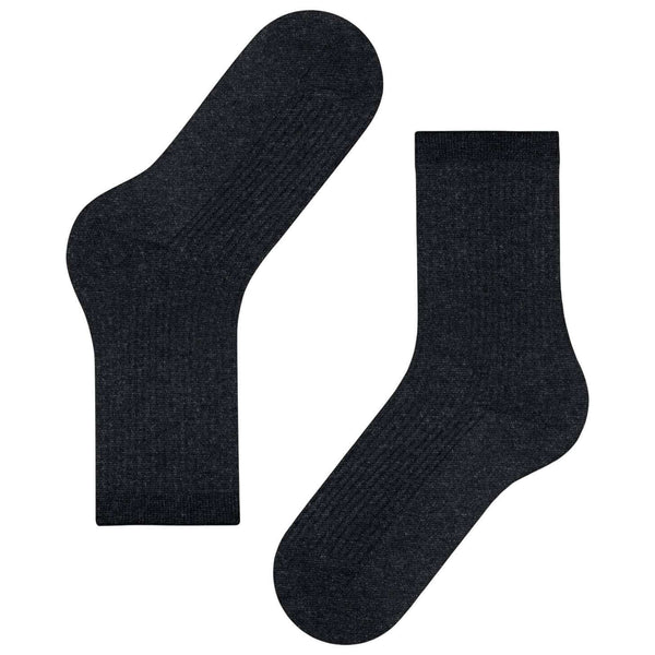 Falke Black Shiny Rib Socks