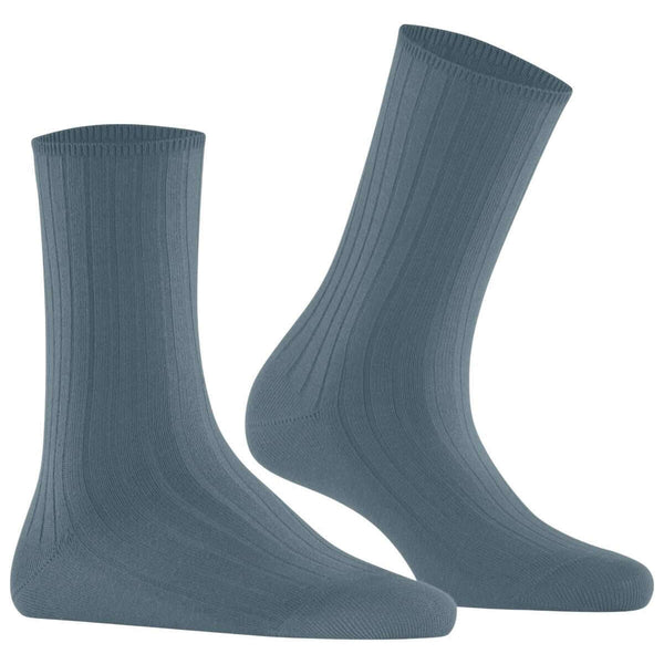Falke Blue Cotton Rib Socks