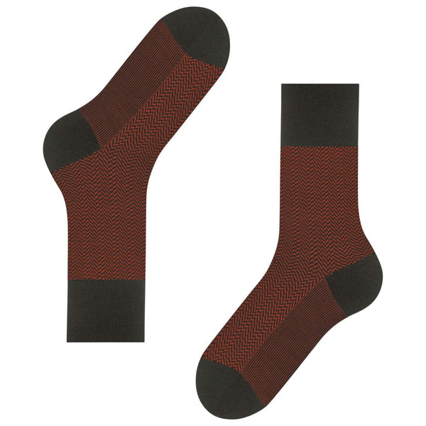Falke Brown Airport Herringstripe Socks