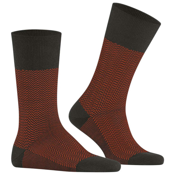 Falke Brown Airport Herringstripe Socks