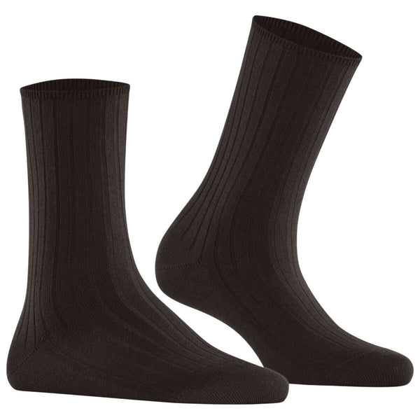 Falke Brown Cotton Rib Socks