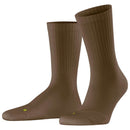 Falke Brown Run Rib Crew Socks