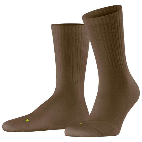 Falke Brown Run Rib Crew Socks