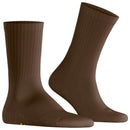 Falke Brown Run Rib Crew Socks