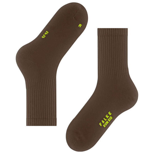 Falke Brown Run Rib Crew Socks