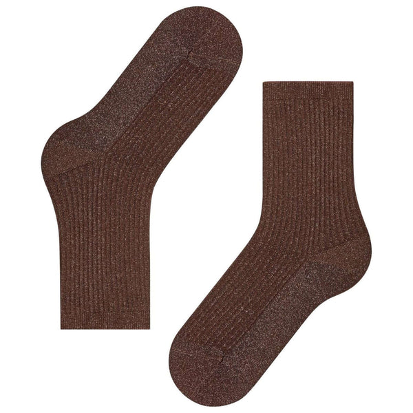 Falke Brown Shiny Rib Socks