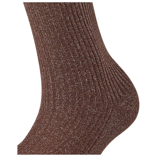 Falke Brown Shiny Rib Socks