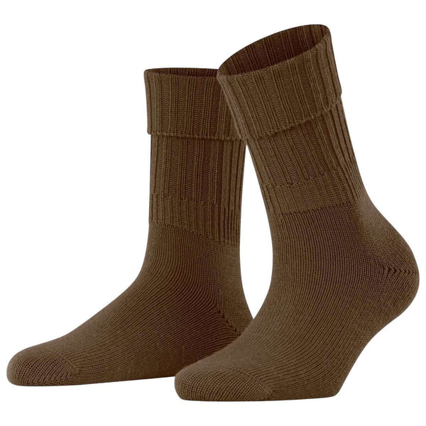 Falke Brown Striggings Rib Boot Socks