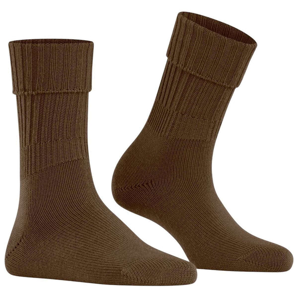 Falke Brown Striggings Rib Boot Socks