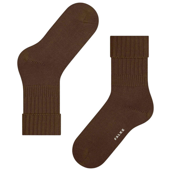 Falke Brown Striggings Rib Boot Socks