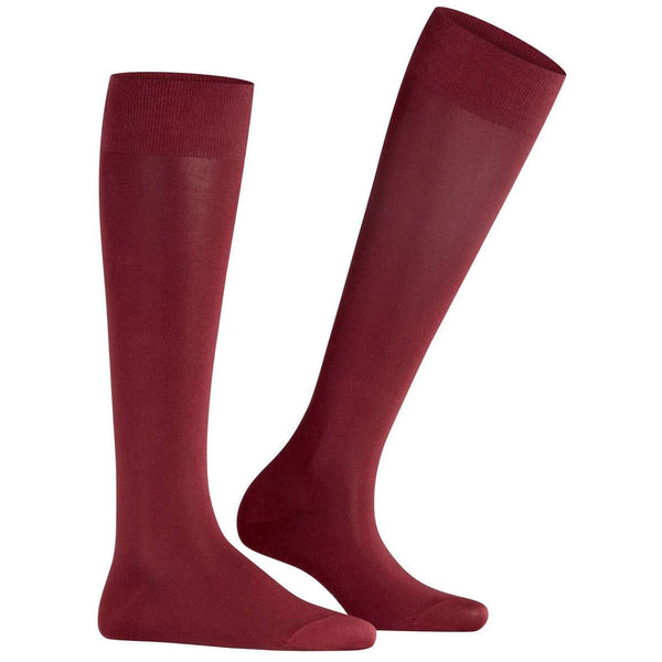 Falke Burgundy Cotton Touch Knee High Socks
