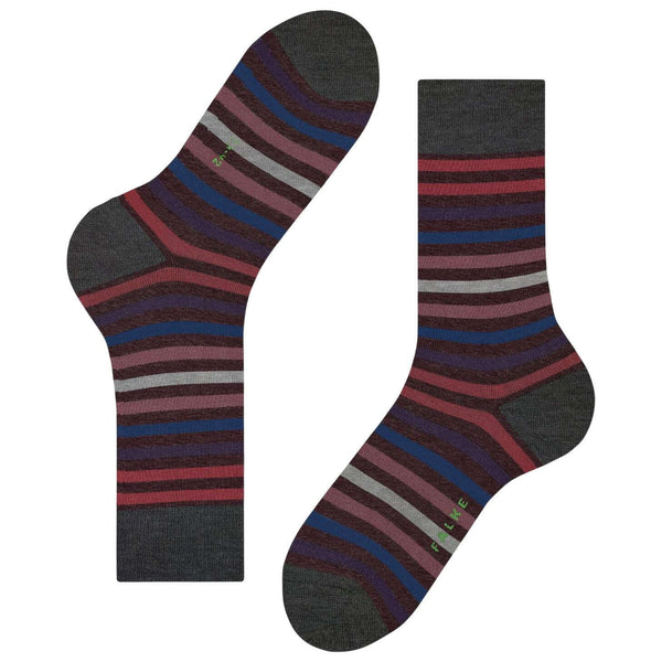 Falke Burgundy Tinted Stripe Socks