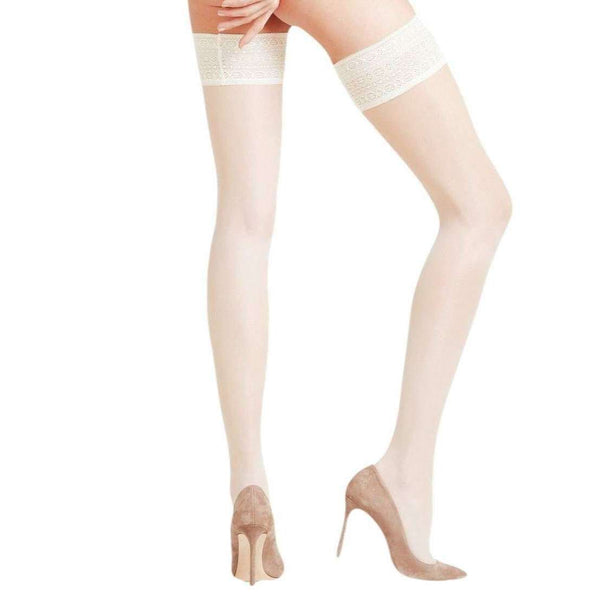 Falke Gold Seidenglatt 15 Den Stay Up Transparent Stockings