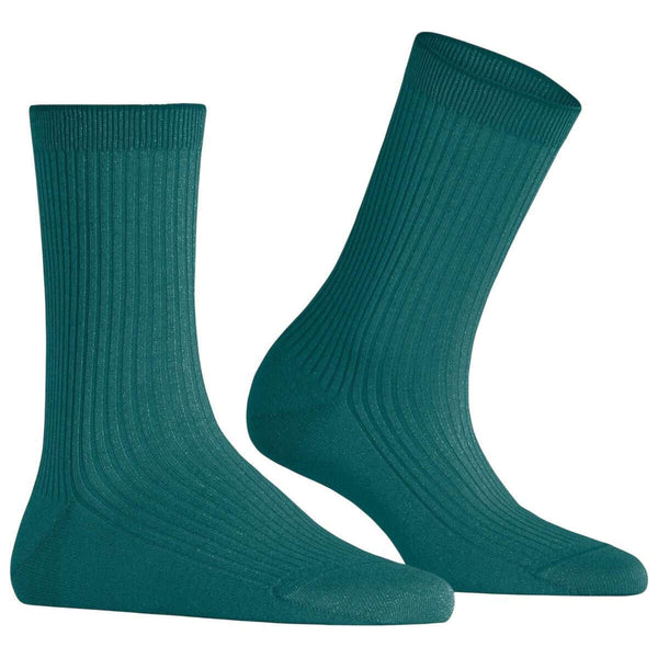 Falke Green Shiny Rib Socks