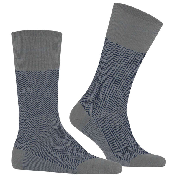 Falke Grey Airport Herringstripe Socks