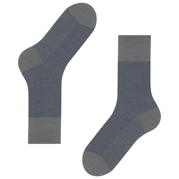 Falke Grey Airport Herringstripe Socks