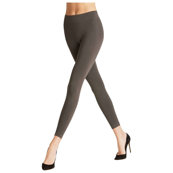Falke Grey Cotton Seamless Leggings
