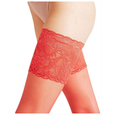 Falke Red Seidenglatt 15 Den Stay Up Transparent Floral Stockings