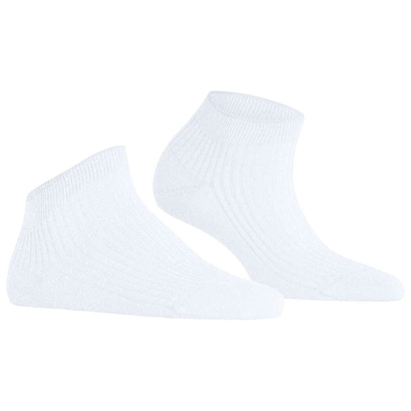 Falke White Shiny Rib Sneaker Socks