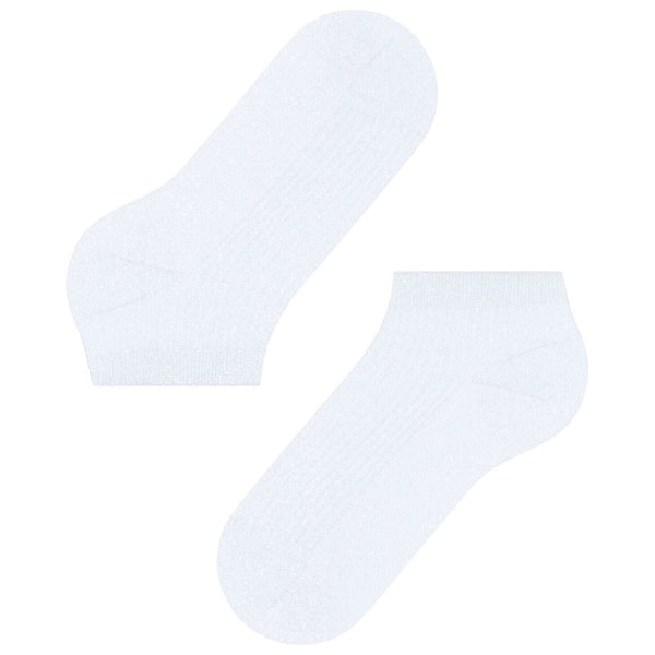 Falke White Shiny Rib Sneaker Socks