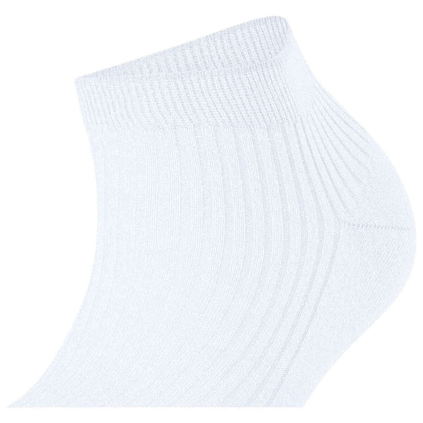 Falke White Shiny Rib Sneaker Socks