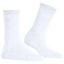 Falke White Shiny Rib Socks