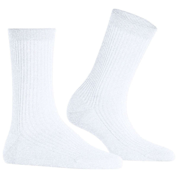 Falke White Shiny Rib Socks
