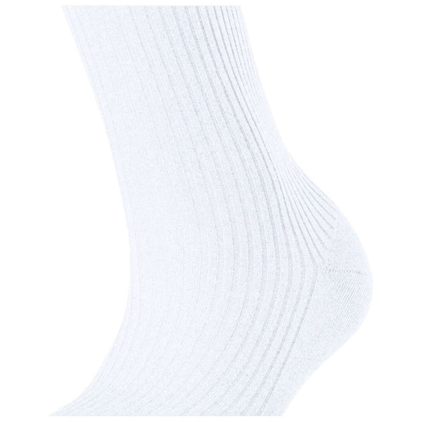 Falke White Shiny Rib Socks