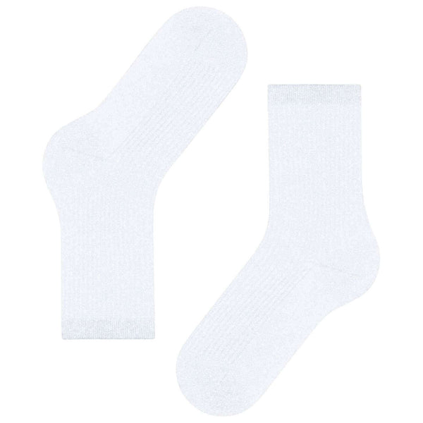 Falke White Shiny Rib Socks