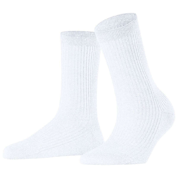 Falke White Shiny Rib Socks