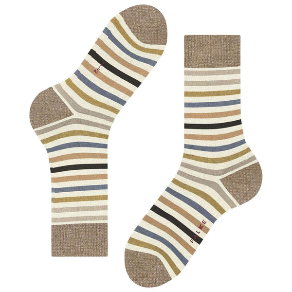 Falke White Tinted Stripe Socks