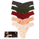 Hanky Panky Grey Signature Lace Original Rise 5 Pack Thongs