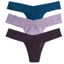 Hanky Panky Purple Signature Lace Low Rise 3 Pack Thongs