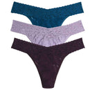Hanky Panky Purple Signature Lace Original Rise 3 Pack Thongs