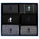 London Sock Company Black Dash of Class 6-Pair Sock Box Set
