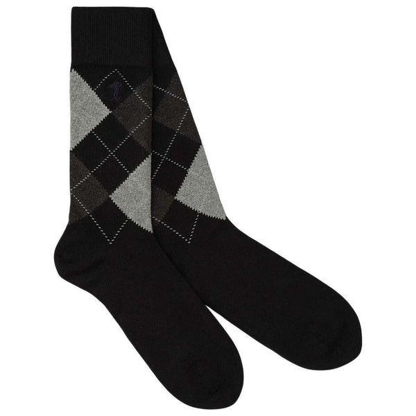 London Sock Company Black Highland Argyle Socks