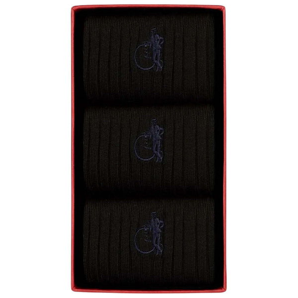 London Sock Company Black Simply 3-Pair Sock Box Set