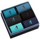 London Sock Company Blue Dash of Class Ocean 6-Pair Sock Box Set