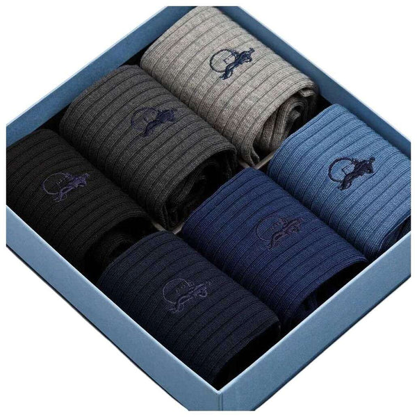 London Sock Company Blue Simply Staples 6-Pair Sock Box Set