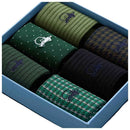 London Sock Company Green Dash of Class 6-Pair Sock Box Set