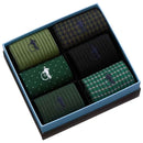 London Sock Company Green Dash of Class 6-Pair Sock Box Set