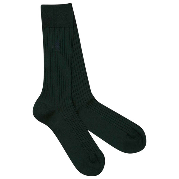 London Sock Company Green Simply Sartorial Ribbed Socks