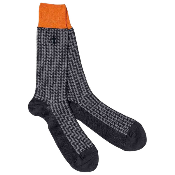 London Sock Company Grey Jermyn St. Houndstooth Socks