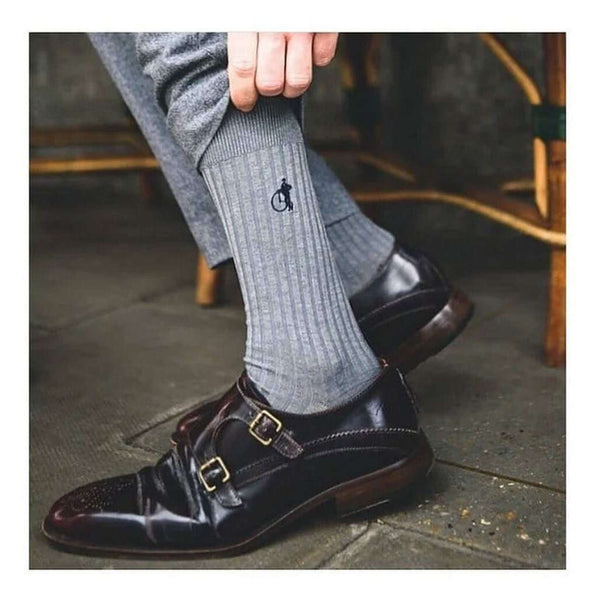London Sock Company Grey Simply Sartorial Ribbed Socks