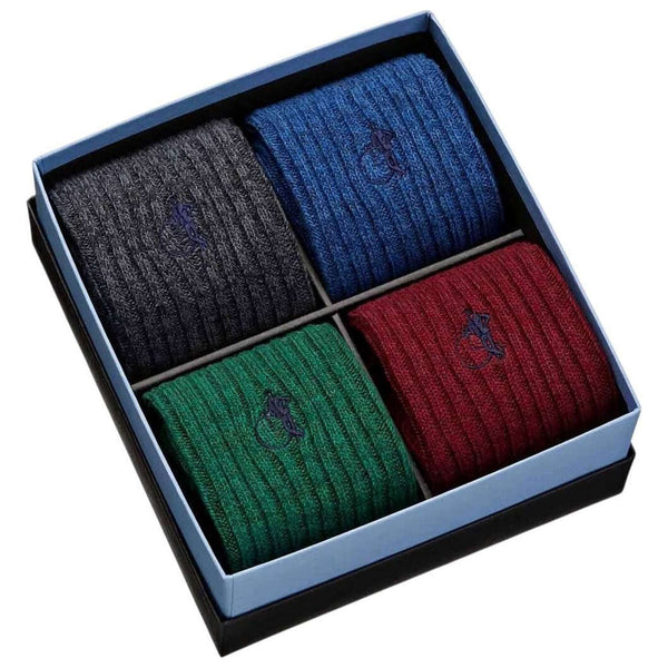 London Sock Company Grey The Kew Collection 4-Pair Sock Box Set